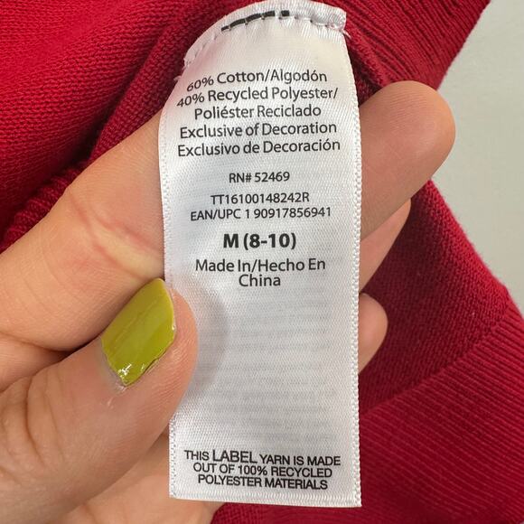 Time and Tru Red "Love Always" Valentine’s Day Sweater - Picture 6 of 8